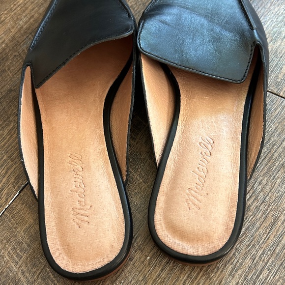 Madewell‎ Black Leather Women's Clogs Size 7 1/2 Pointed Toe - Picture 4 of 5
